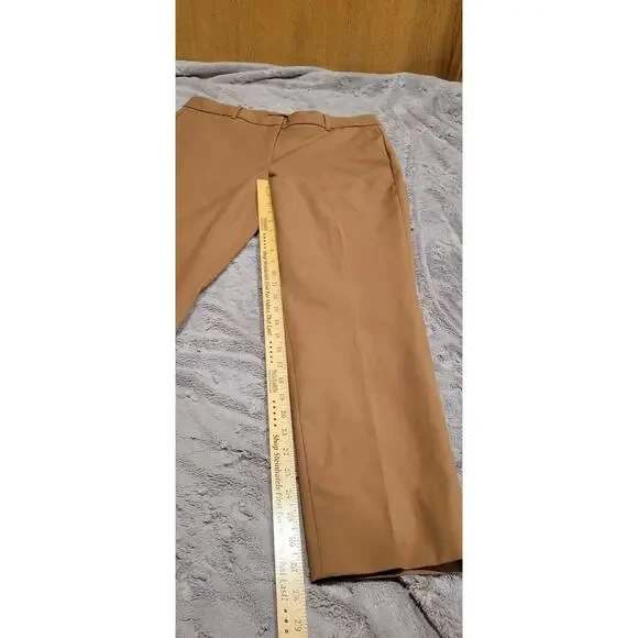 White House Black Market Pants Women's 14 Tan Camel Elle Slim Ankle Career Work - Picture 3 of 6